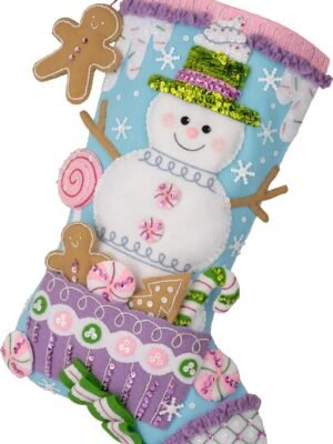 bucilla-felt-applique-18-stocking-making-kit-snowman-s-candy-confections-89729e-primary Bucilla Felt Applique " Making Snowman'S Candy Confections | Felt Applique Christmas Stocking Kit | 89729E