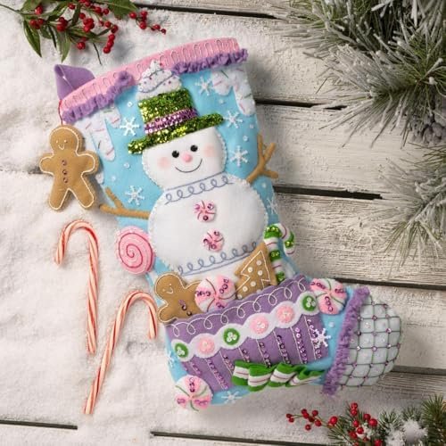 bucilla-felt-applique-18-stocking-making-kit-snowman-s-candy-confections-89729e-variant-02 Bucilla Felt Applique " Making Snowman'S Candy Confections | Felt Applique Christmas Stocking Kit | 89729E