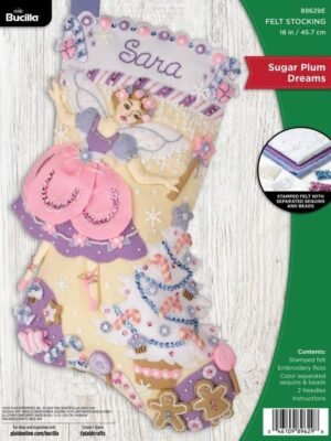 bucilla-felt-applique-18-stocking-making-kit-sugar-plum-dreams-perfect-f-89629e-primary Bucilla Felt Applique " Making Sugar Plum Dreams | Felt Applique Christmas Stocking Kit | 89629E