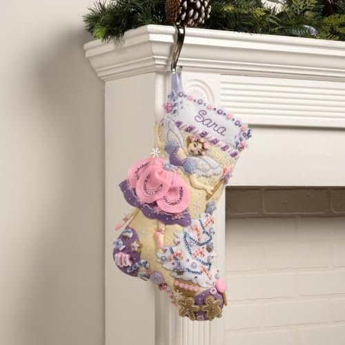 Bucilla Felt Applique " Making Sugar Plum Dreams | Felt Applique Christmas Stocking Kit | 89629E