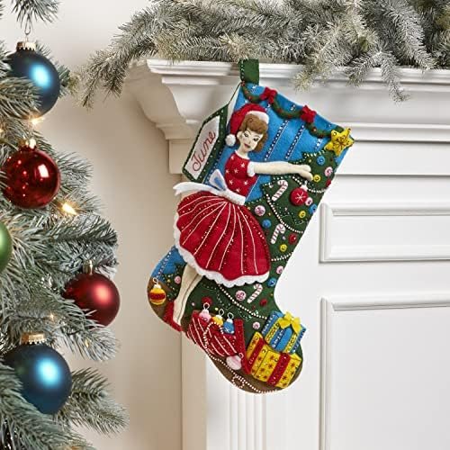 Bucilla Vintage Christmas | Felt Applique Christmas Stocking Kit | 89457E