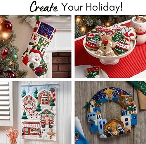 Bucilla Vintage Christmas | Felt Applique Christmas Stocking Kit | 89457E
