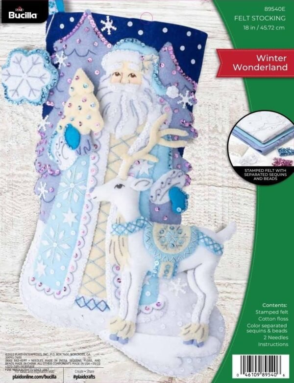 Bucilla Felt Applique " Making Winter Wonderland | Felt Applique Christmas Stocking Kit | 89540E