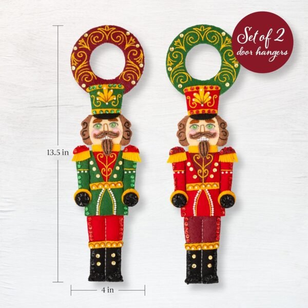 Bucilla Nutcracker Duo | Felt Applique Door Hanger Kit | 89704E