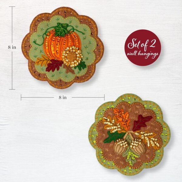 Bucilla Pumpkin Patch Pair | Felt Applique Wall Hanging Kit | 89712E