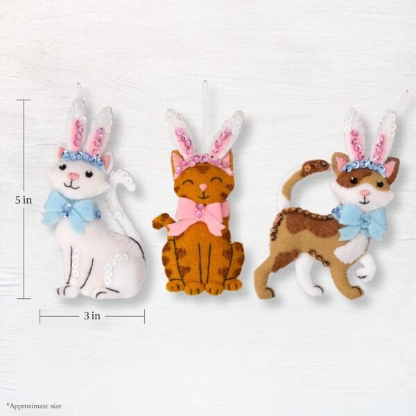 Bucilla Bunny Kitties | Felt Applique Ornament Kit | 89686E