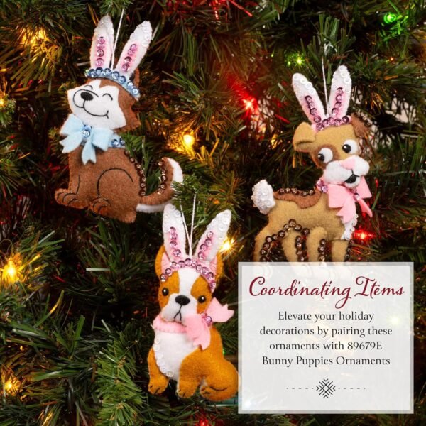 Bucilla Bunny Kitties | Felt Applique Ornament Kit | 89686E
