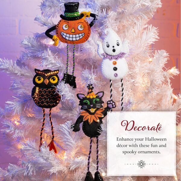 Bucilla Halloween Squad | Felt Applique Ornament Kit | 89647E