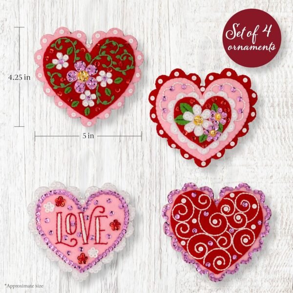 bucilla-felt-applique-4-piece-ornament-making-kit-heartfelt-treasures-pe-89745e-variant-01 Bucilla Heartfelt Treasures | Felt Applique Ornament Kit | 89745E