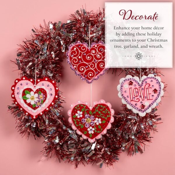 bucilla-felt-applique-4-piece-ornament-making-kit-heartfelt-treasures-pe-89745e-variant-03 Bucilla Heartfelt Treasures | Felt Applique Ornament Kit | 89745E