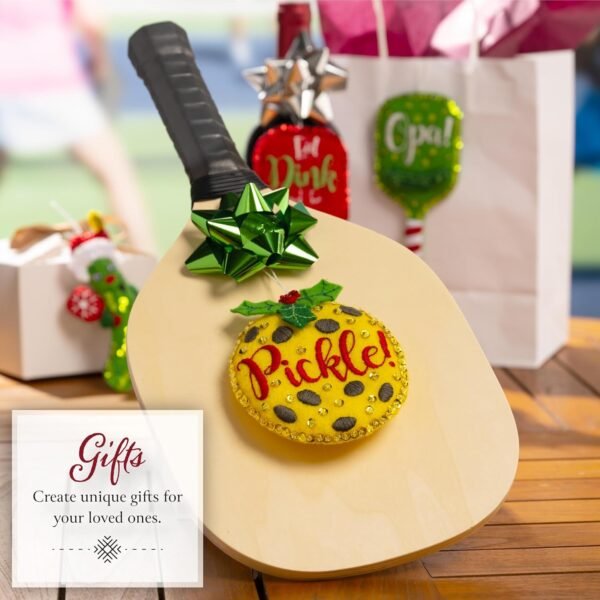 Bucilla Merry Pickleball | Felt Applique Ornament Kit | 89711E