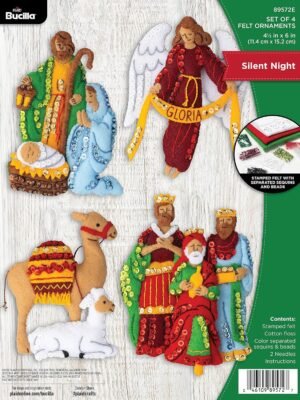 Bucilla Silent Night | Felt Applique Ornament Kit | 89572E
