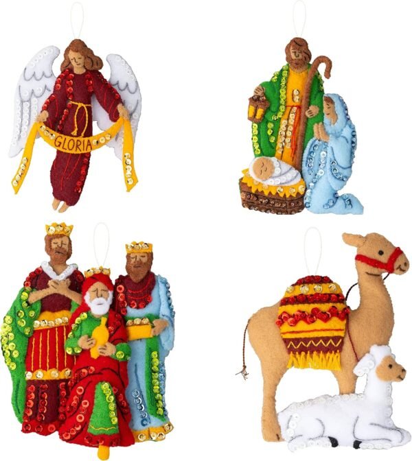 Bucilla Silent Night | Felt Applique Ornament Kit | 89572E