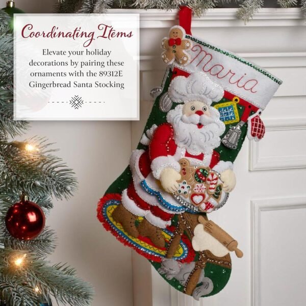 bucilla-felt-applique-6-piece-ornament-making-kit-dressed-up-gingerbread-89644e-variant-05 Bucilla Dressed Up Gingerbread | Felt Applique Ornament Kit | 89644E