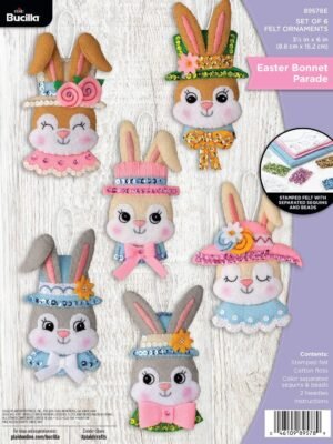 Bucilla Easter Bonnet Parade | Felt Applique Ornament Kit | 89578E