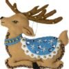 Bucilla Festive Reindeer | Felt Applique Ornament Kit | 89299E