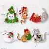 Bucilla Frisky Kitties | Felt Applique Ornament Kit | 89643E