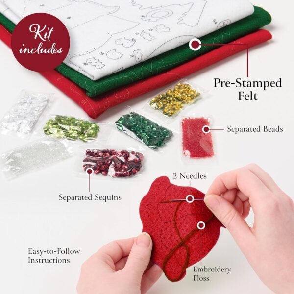 bucilla-felt-applique-6-piece-ornament-making-kit-jolly-gingerbread-snow-89783e-variant-02 Bucilla Jolly Gingerbread Snowman | Felt Applique Ornament Kit | 89783E