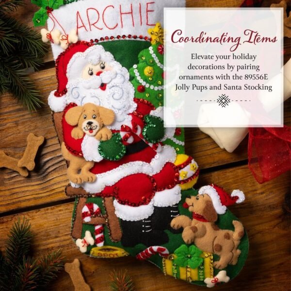 bucilla-felt-applique-6-piece-ornament-making-kit-mischievous-puppies-pe-89642e-variant-05 Bucilla Mischievous Puppies | Felt Applique Ornament Kit | 89642E