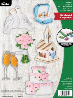 Bucilla Newlywed Keepsakes | Felt Applique Ornament Kit | 89780E