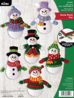 Bucilla Snow Much Fun | Felt Applique Ornament Kit | 89492E