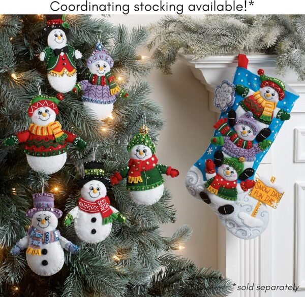 Bucilla Snow Much Fun | Felt Applique Ornament Kit | 89492E
