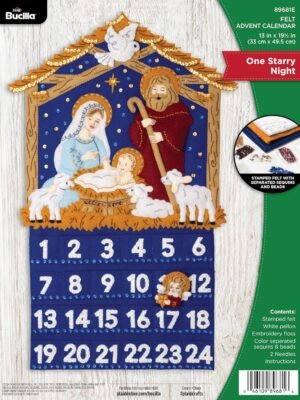Bucilla One Starry Night | Felt Applique Advent Calendar Kit | 89681E