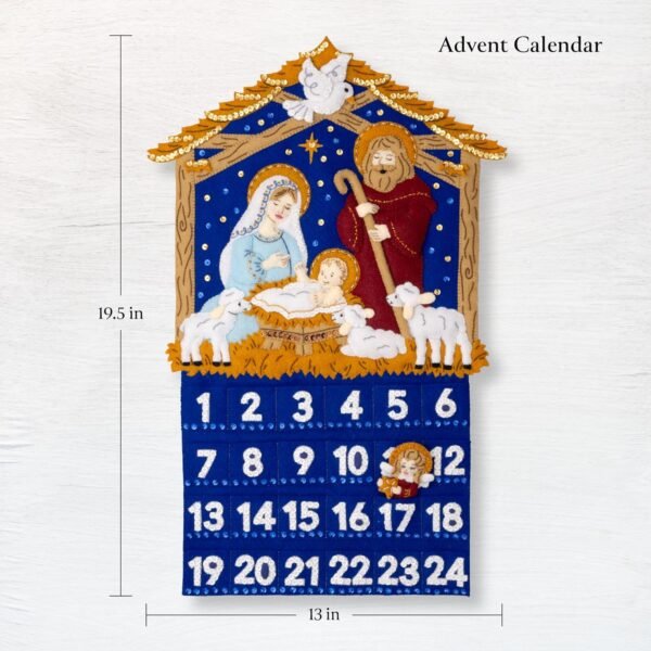 Bucilla Felt Applique Advent Calendar One Starry Night | Felt Applique Advent Calendar Kit | 89681E