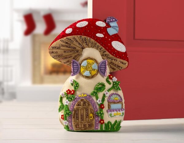 Bucilla Mushroom Manor | Felt Applique Door Stop Kit | 89733E