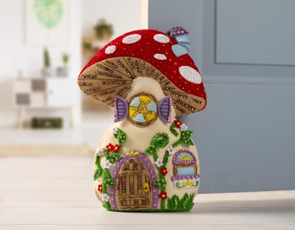 Bucilla Mushroom Manor | Felt Applique Door Stop Kit | 89733E