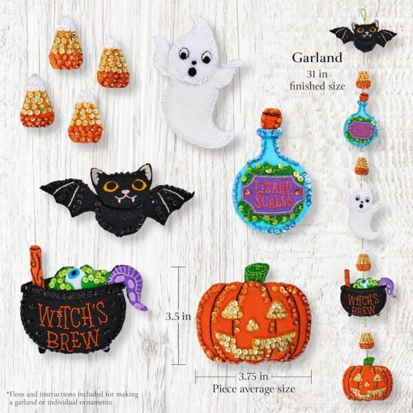 Bucilla Spells and Sweets | Felt Applique Garland Kit | 89794E