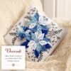 Bucilla Winter Blue Poinsettia | Felt Applique Pillow Kit | 89764E Bucilla Winter Blue Poinsettia | Felt Applique Pillow Kit | 89764E