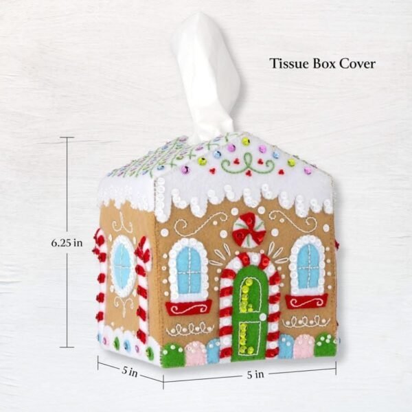 Bucilla Gingerbread Cottage | Felt Applique Tissue Box Cover Kit | 89781E Bucilla Gingerbread Cottage | Felt Applique Tissue Box Cover Kit | 89781E