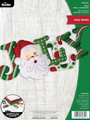 Bucilla Jolly Santa | Felt Applique Wall Hanging Kit | 89645E Bucilla Jolly Santa | Felt Applique Wall Hanging Kit | 89645E
