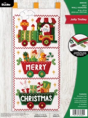 Bucilla Jolly Trolley | Felt Applique Wall Hanging Kit | 89800E