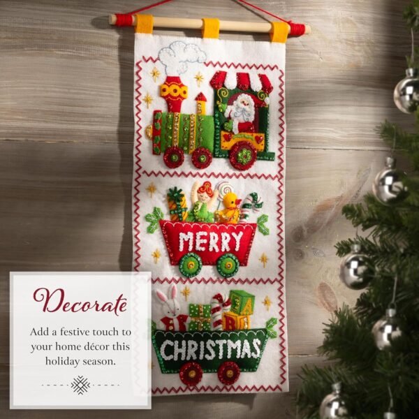 Bucilla Jolly Trolley | Felt Applique Wall Hanging Kit | 89800E