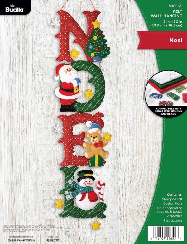 Bucilla Noel | Felt Applique Wall Hanging Kit | 89655E Bucilla Noel | Felt Applique Wall Hanging Kit | 89655E