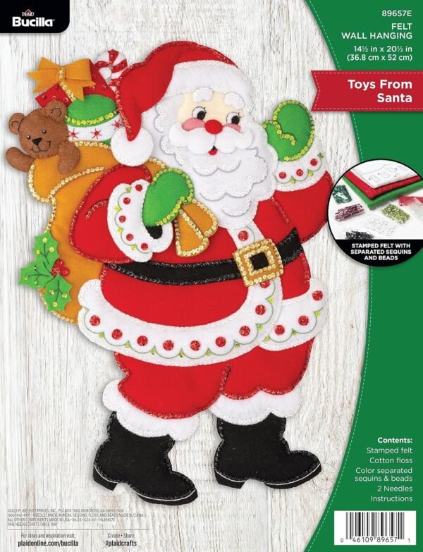 Bucilla Toys from Santa | Felt Applique Wall Hanging Kit | 89657E