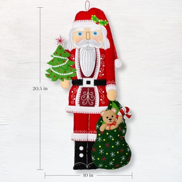 Bucilla Nutcracker Santa | Felt Applique Wall Hanging Kit | 89775E