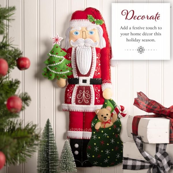 Bucilla Nutcracker Santa | Felt Applique Wall Hanging Kit | 89775E