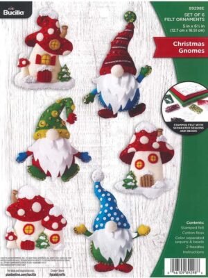 Bucilla Gnomes | Felt Applique Christmas Ornament Kit | 89298E