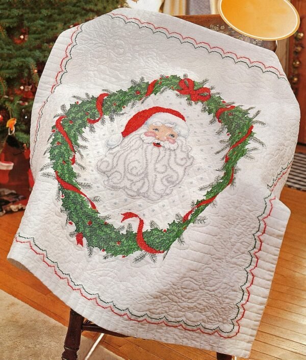 Bucilla Happy Holidays | Stamped Cross Stitch Lap Quilt Kit | 84019