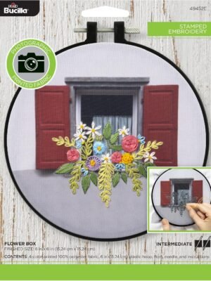 Bucilla Flower Box | Stamped Embroidery Kit | 49452E