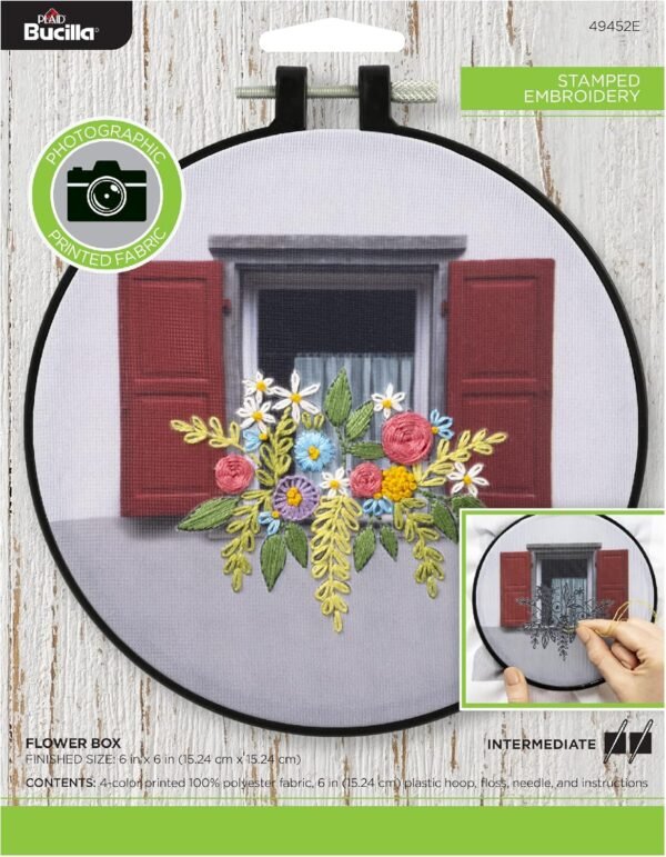 Bucilla Flower Box | Stamped Embroidery Kit | 49452E