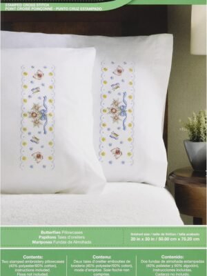 Bucilla Butterflies | Stamped Cross Stitch Pillowcase Kit | 47646