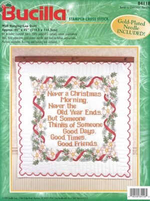 Bucilla Never a Christmas Morning | Stamped Cross Stitch Wall Hanging/Lap Quilt Kit | 84118 Bucilla Never a Christmas Morning | Stamped Cross Stitch Wall Hanging/Lap Quilt Kit | 84118