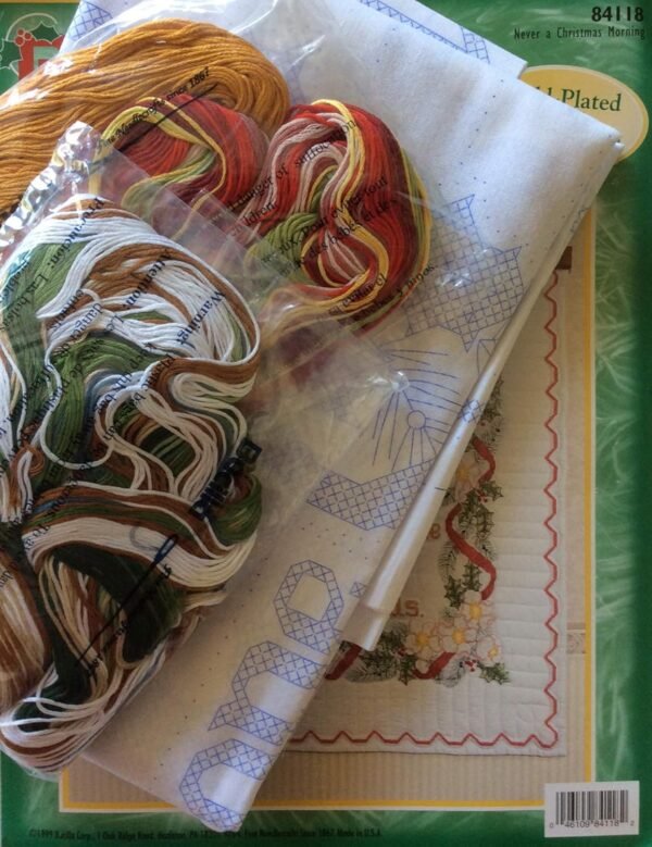 Bucilla Never a Christmas Morning | Stamped Cross Stitch Wall Hanging/Lap Quilt Kit | 84118