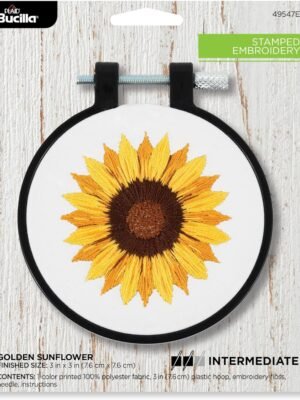 Bucilla Golden Sunflower | Stamped Embroidery Kit | 49547E