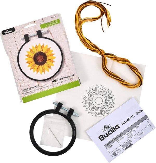 Bucilla Golden Sunflower | Kit de bordado estampado | 49547E