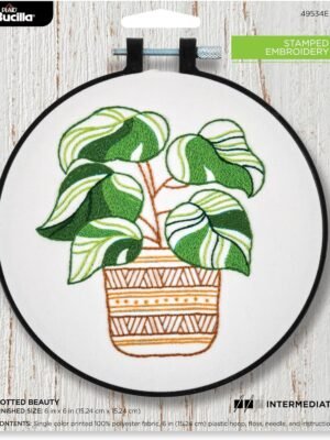 Bucilla Potted Beauty | Stamped Embroidery Kit | 49534E